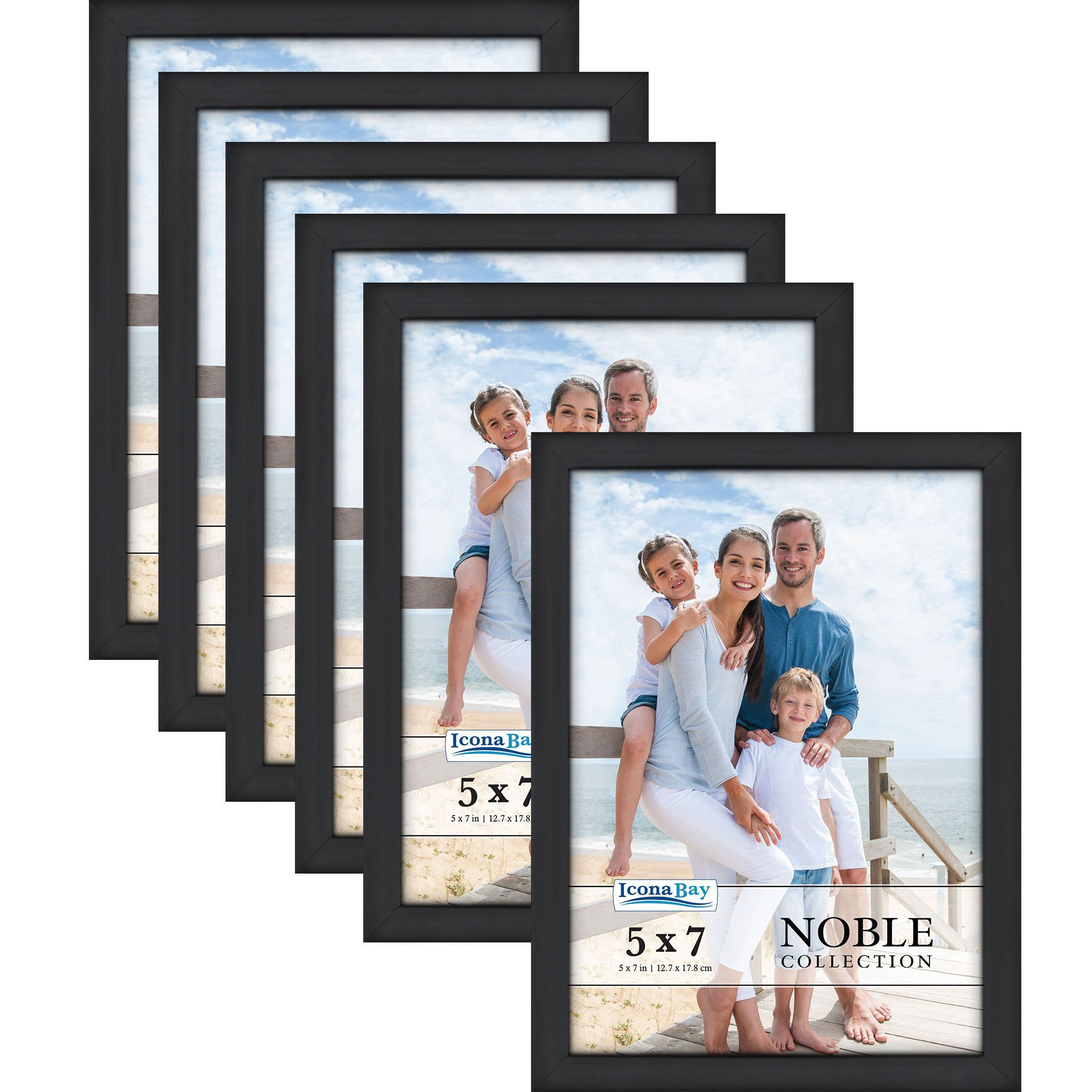 Fashion European Style Moulding Home Decor Plastic 5X7 Black Photo Picture Frame