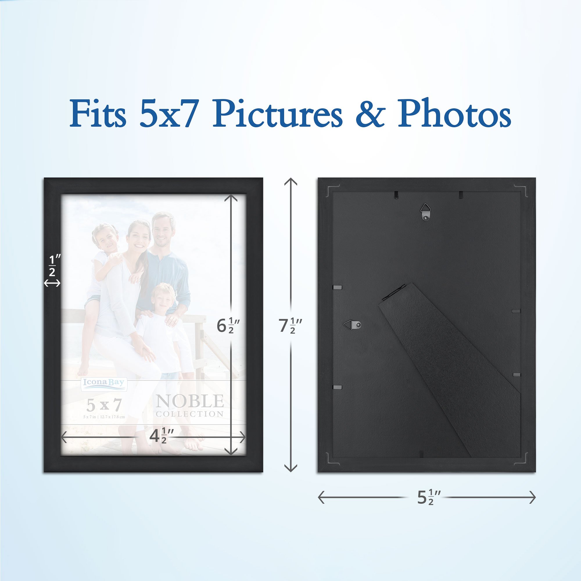 Fashion European Style Moulding Home Decor Plastic 5X7 Black Photo Picture Frame