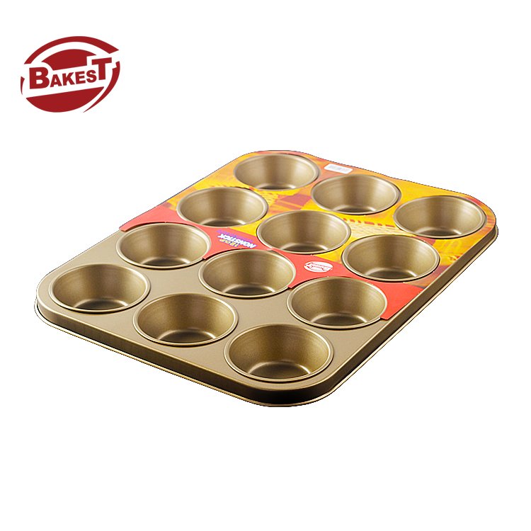 12-Cup Baking Pan Disposable Metal Framed Cake Tools For Home Baking Easy To Use Both Round And Rectangular