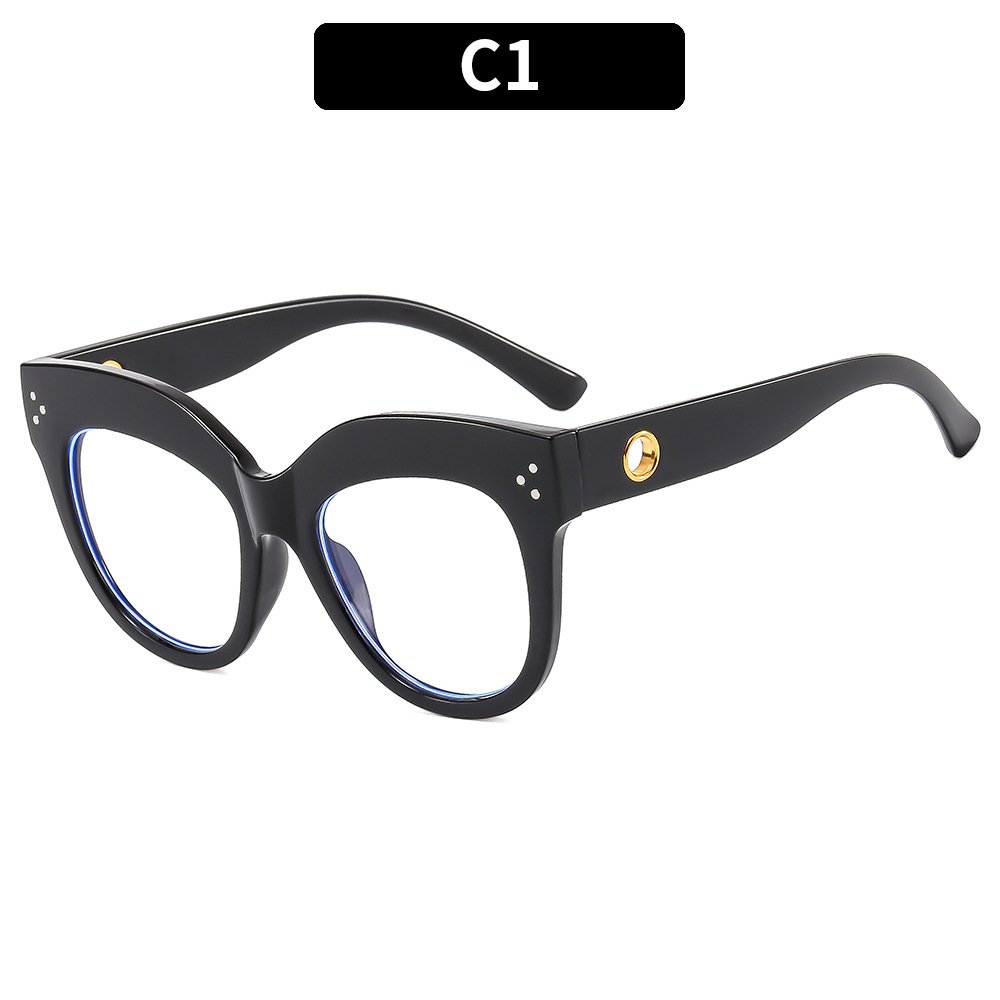 New styles vintage TR90 Big frame computer anti blue light glasses INS eyewear blocking glasses for women