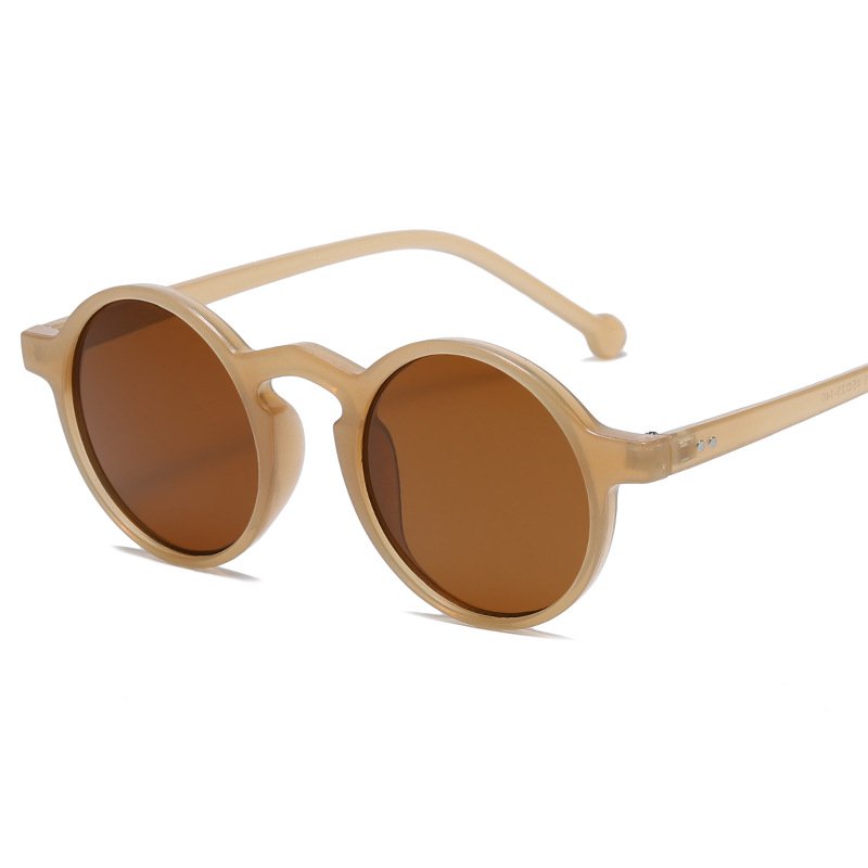 High quality round plastic small frame vintage men women fashion punk designer shades Sunglasses 2024
