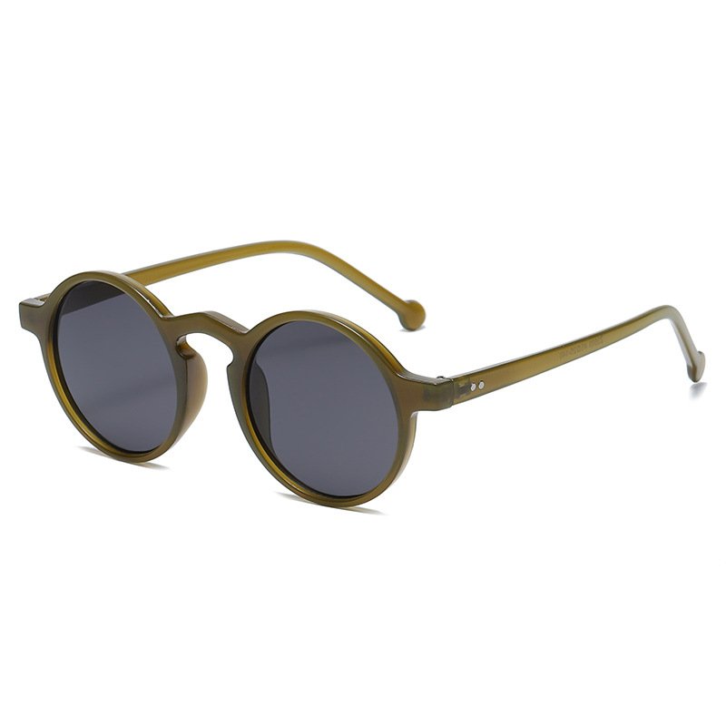 High quality round plastic small frame vintage men women fashion punk designer shades Sunglasses 2024