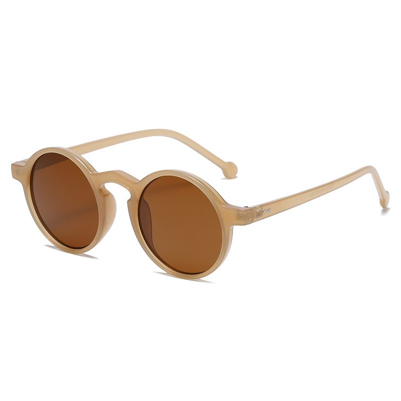 High quality round plastic small frame vintage men women fashion punk designer shades Sunglasses 2024