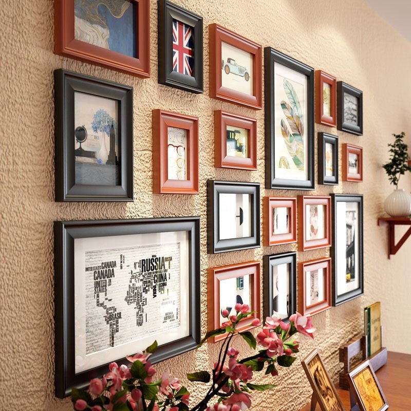 wholesale custom blue wooden mdf multifunctional photo frame picture frames