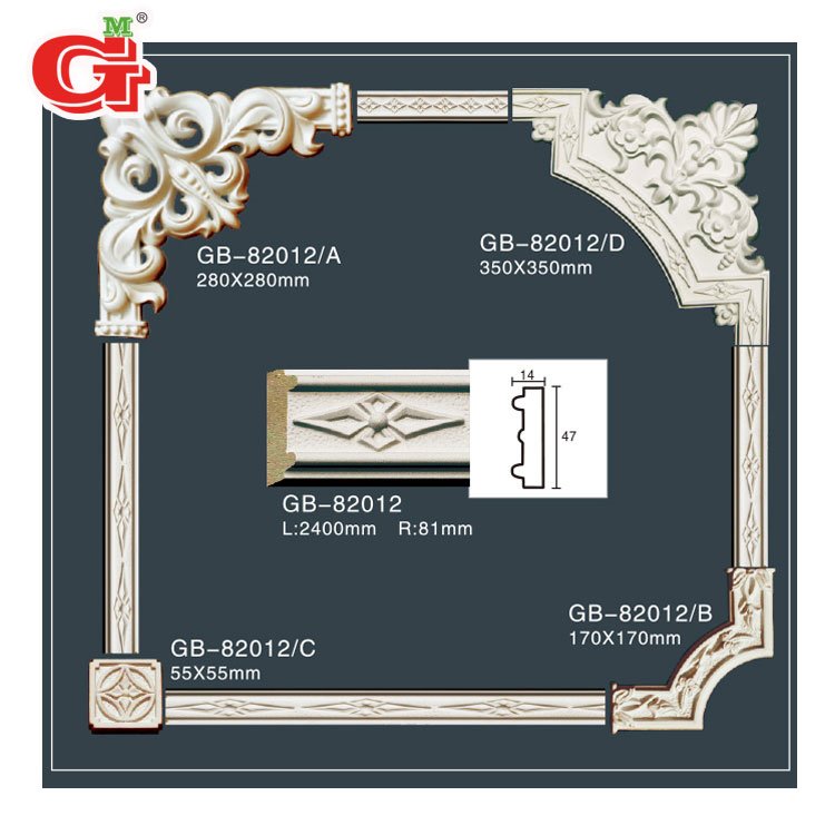 Modern house wall decorative box moulding primed wall frame moulding and corners for bedroom decoration