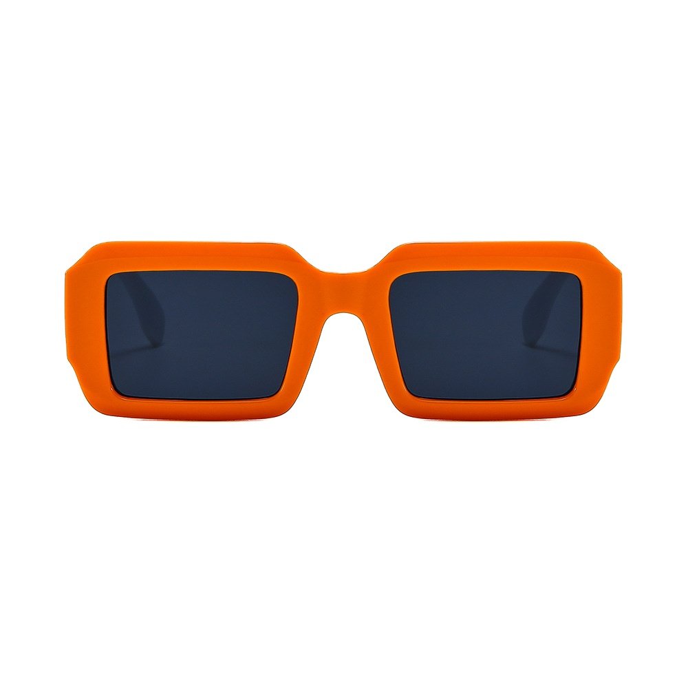 Trendy luxury square glasses women shades flat top plastic green temple blue frame uv400 shades sun glasses designer sunglasses