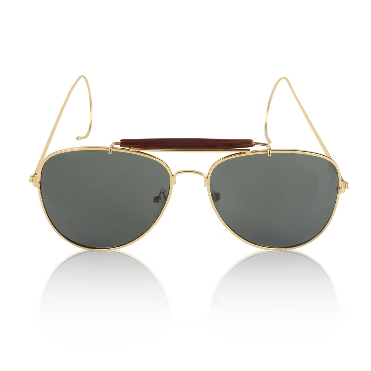 Outdoor Men's Metal frame 3030 Aviation Sunglasses with Wire Wrap Ears Polarized Lenses