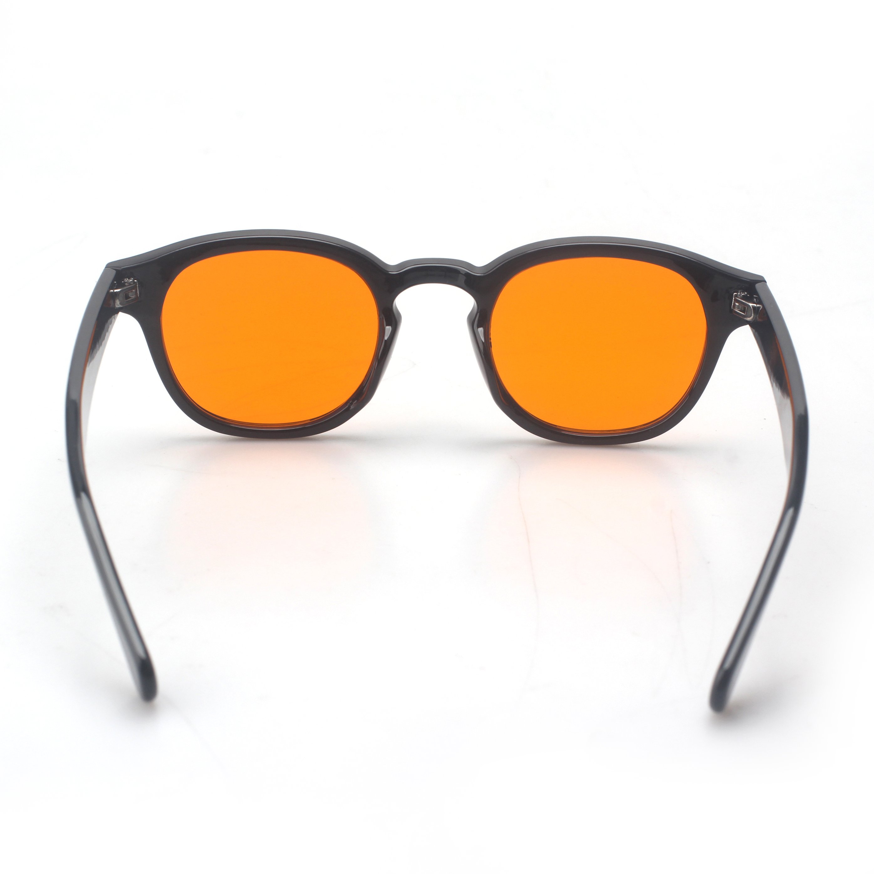 Sunray Hot Selling New Design Classic Fashion Trend Black Oval PC Frame Orange Lenses Anti Blue Light Glasses For Men And Women