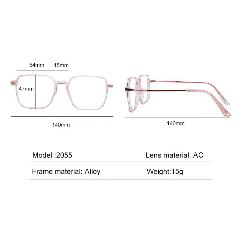 2024 Newest Custom Logo Tr90 Anti Blue Light Computer Glasses Eyeglasses Frames Wholesale Square Optical Glass