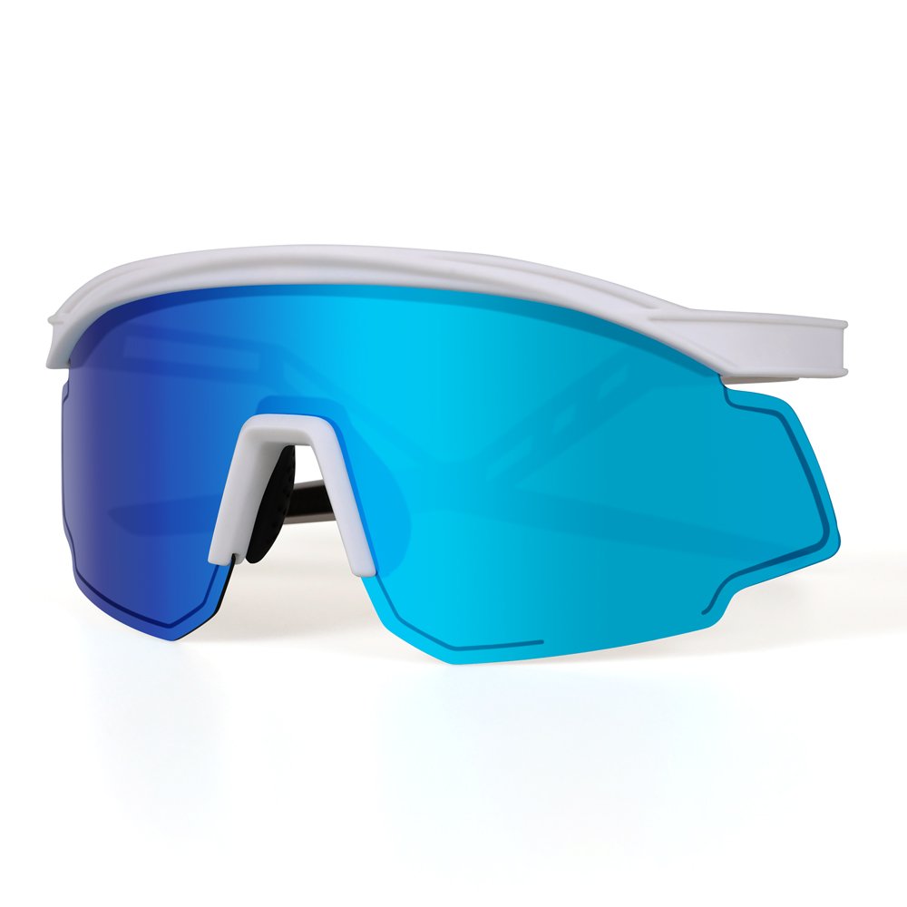 Designer Custom Sports Sunglasses with Interchangeable Lens Strap Photochromic Glass for Sport Cycling Running Riding Red Lenses