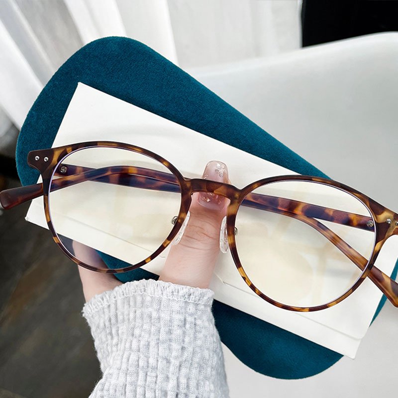 Ultra-light TR90 glasses frosted leopard print glasses literary retro glasses frame