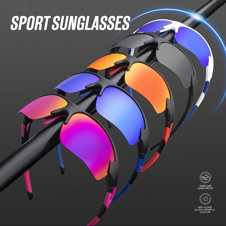 Luxury Youth Men Women Soft Sports Cycling UV Protection Sun Glasses Sunglasses White Frame Red Lens Sports Eyewear Sunglasses