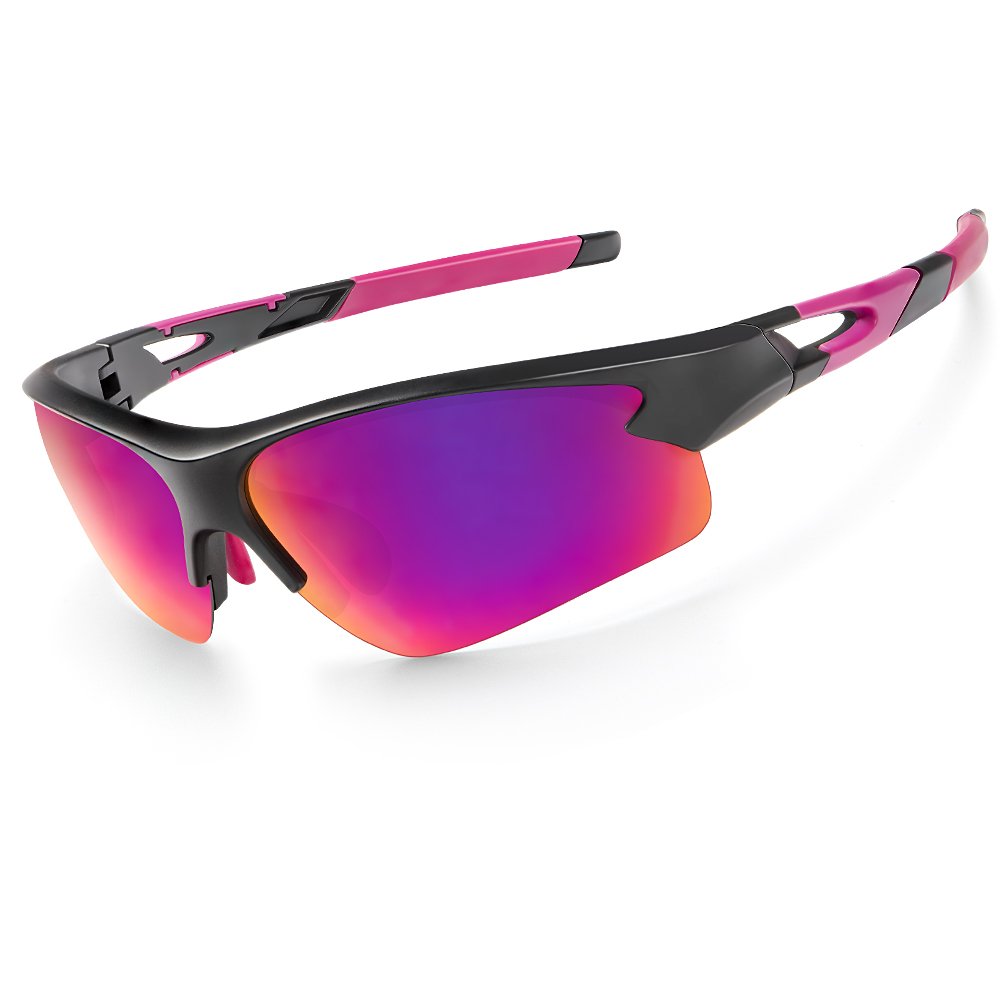 Luxury Youth Men Women Soft Sports Cycling UV Protection Sun Glasses Sunglasses White Frame Red Lens Sports Eyewear Sunglasses