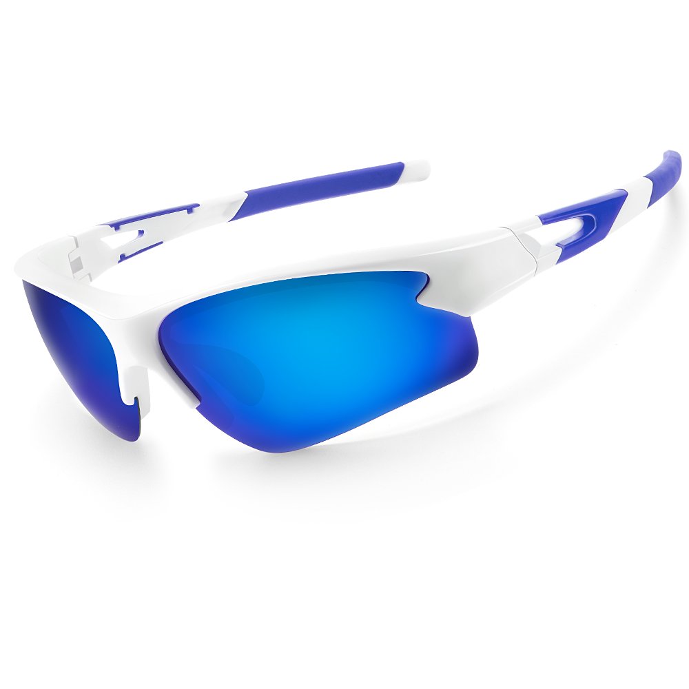 Luxury Youth Men Women Soft Sports Cycling UV Protection Sun Glasses Sunglasses White Frame Red Lens Sports Eyewear Sunglasses