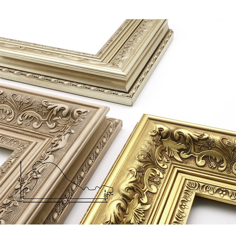 High Quality Vintage Painting Frames Moulding Plastic Golden Photo Frame Luxury