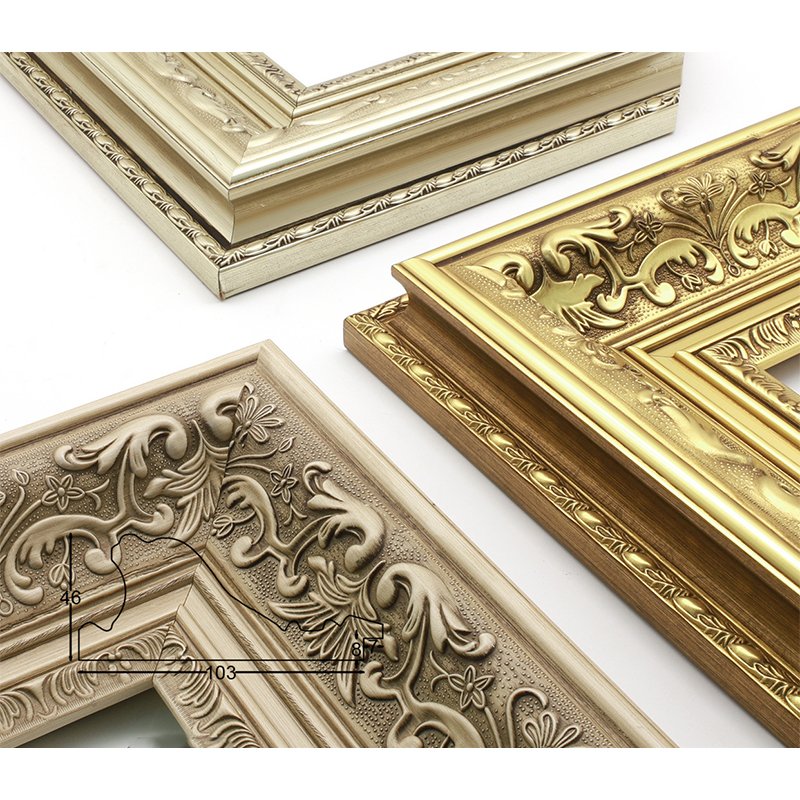 High Quality Vintage Painting Frames Moulding Plastic Golden Photo Frame Luxury