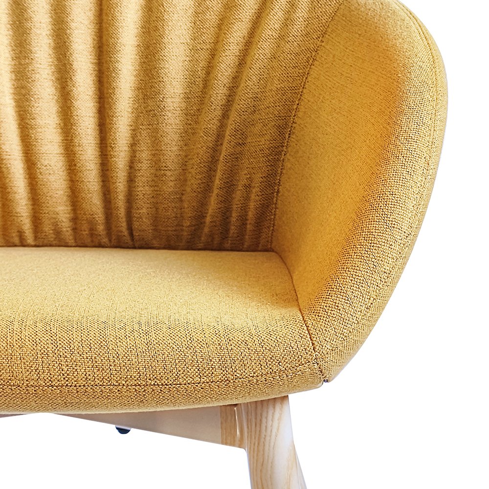 Multifunctional Office Visitor Fabric Upholstered Mold Foam Wood Grain Waiting Area Lounge Premium Fixed Metal Legs Guest Chair