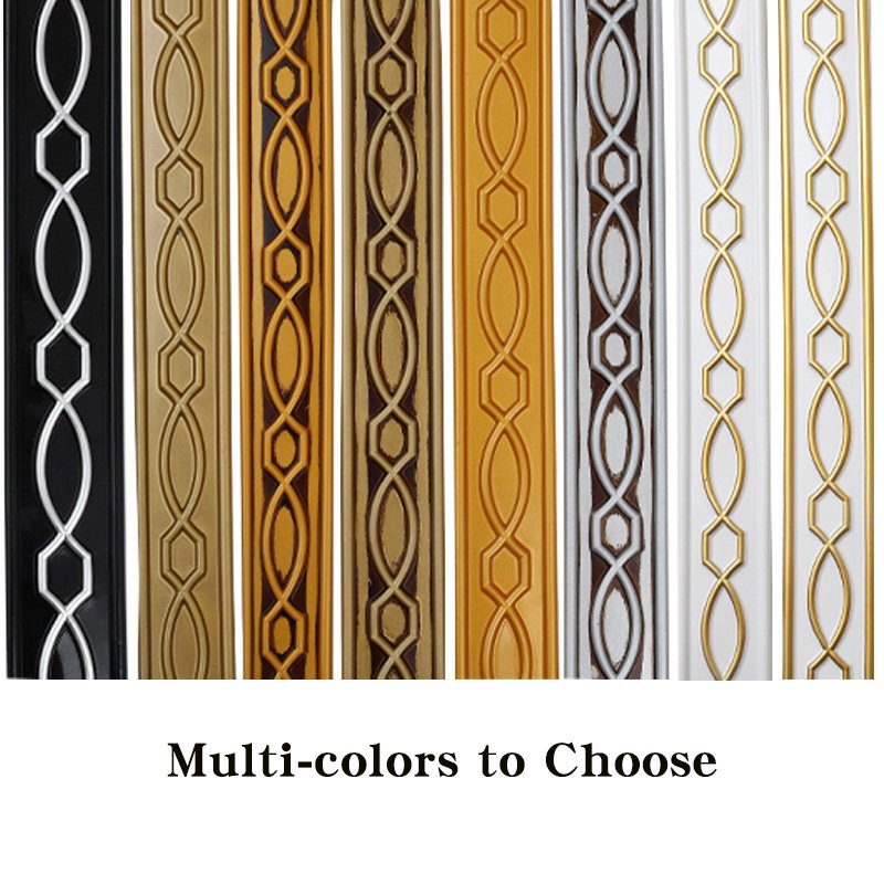 Flexible PVC Moulding Trim Baseboard Self Adhesive Strips TV Background Molding Wall Trim for/Frame/Mirror/Home Furniture Decor