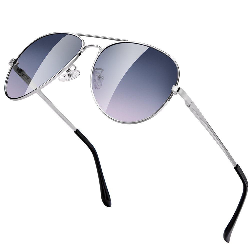 2024 Trendy Sun Glasses Eyewear Blue Lens Metal Frame Fashion AviationSunglasses Custom Logo Polarized Pilot Sunglasses