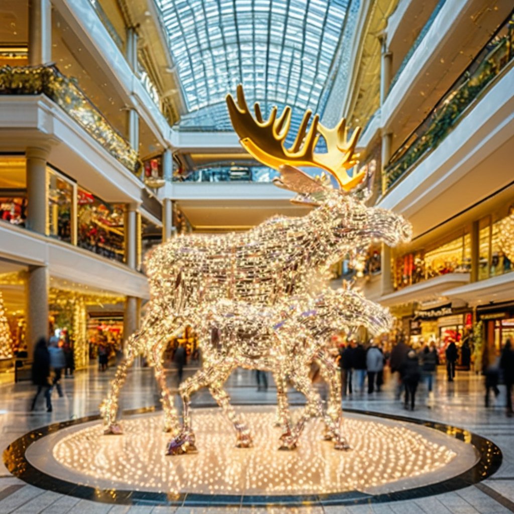 Outdoor Big Christmas Giant Lighted 3D led Motif moose holiday lights for Festive Decorations Landscape Display