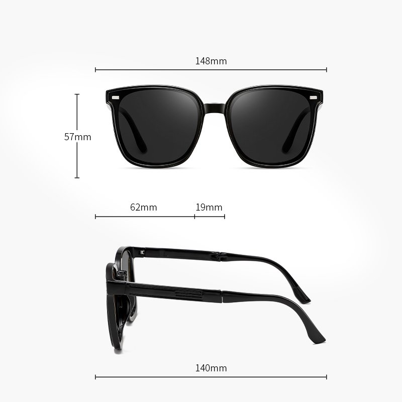 Trendy Square Magnetic Compact Custom Logo Foldable Polarized Sun Glasses Brand Design Ultra-light Sunglasses