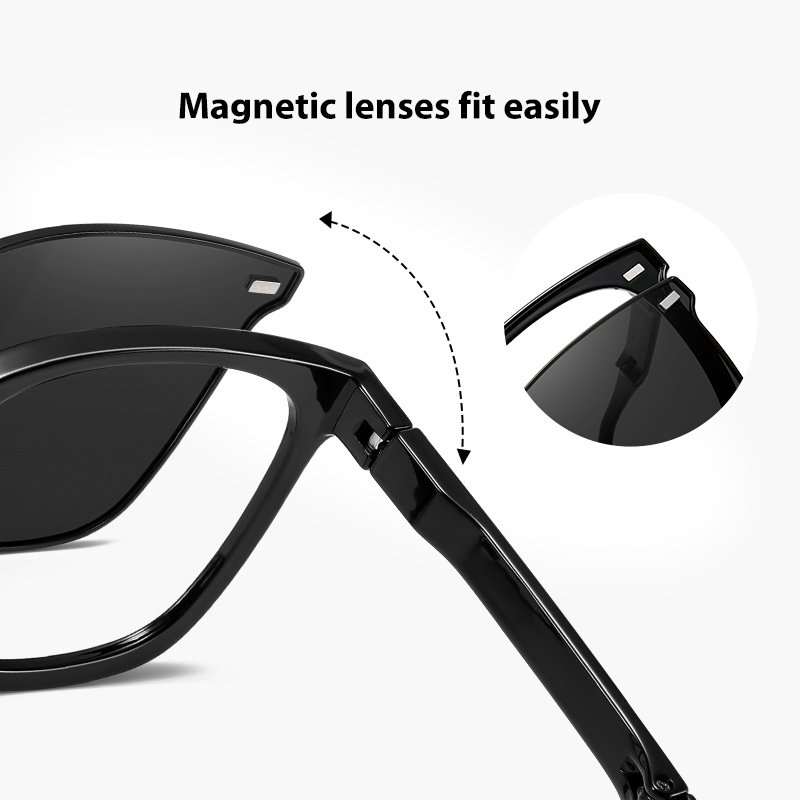 Trendy Square Magnetic Compact Custom Logo Foldable Polarized Sun Glasses Brand Design Ultra-light Sunglasses
