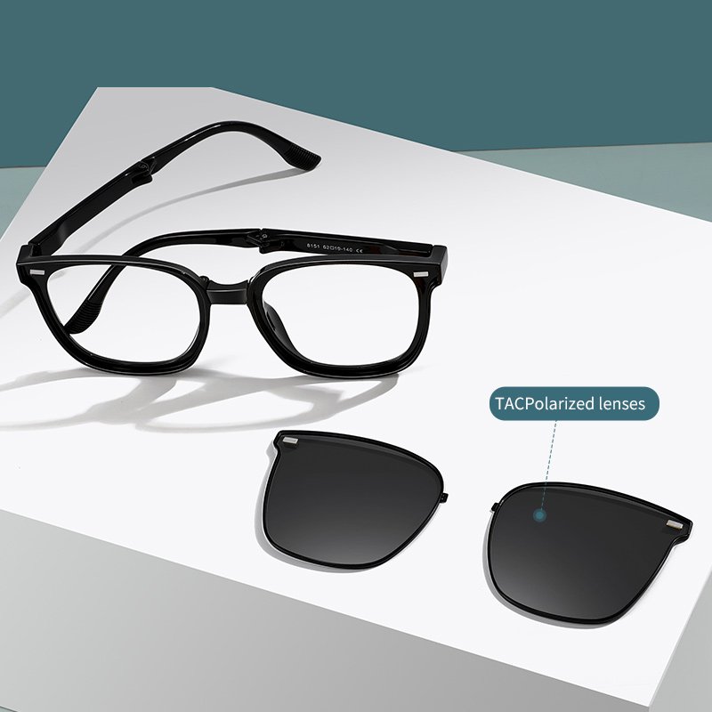 Trendy Square Magnetic Compact Custom Logo Foldable Polarized Sun Glasses Brand Design Ultra-light Sunglasses