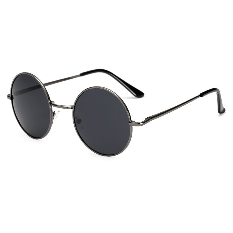2024 INS top selling fashion retro Round frame unisex women men custom cheap metal UV400 polarized sunglasses