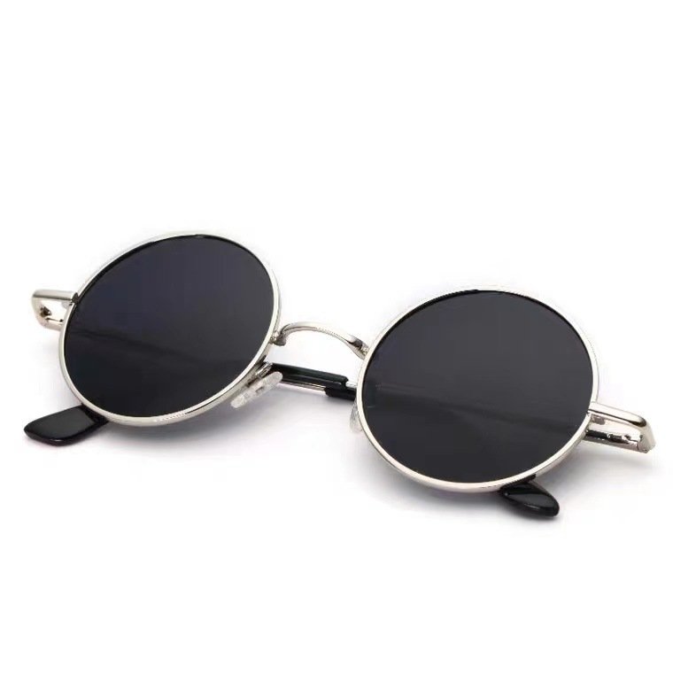 2024 INS top selling fashion retro Round frame unisex women men custom cheap metal UV400 polarized sunglasses