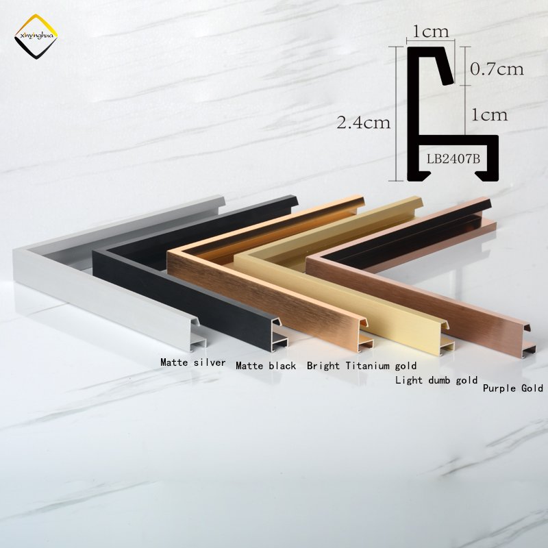 LB2407B Factory Wholesale Custom Size Metal Photo Frame Poster Aluminium Picture Frames Moulding Aluminum Profile
