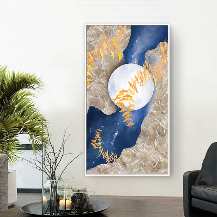 Custom Modern L Shape Canvas Painting Frame PS Floating Photo Picture Frame for Home Decor 60x90cm,90x120cm ,100x100cm