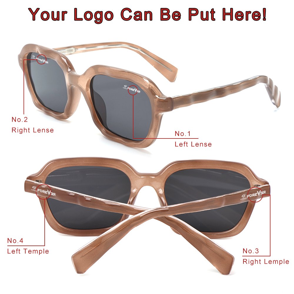 Propionic Acid Pin Square Wave Sunglasses Sunglasses UV400 Retro PC Frame High End Premium Sunglasses