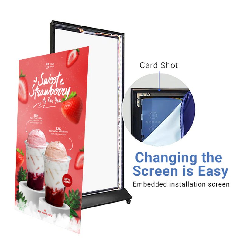 High Brightness Led Crystal Trade Frame Show Light Advertising Display Seg Portable outdoor light box billboards