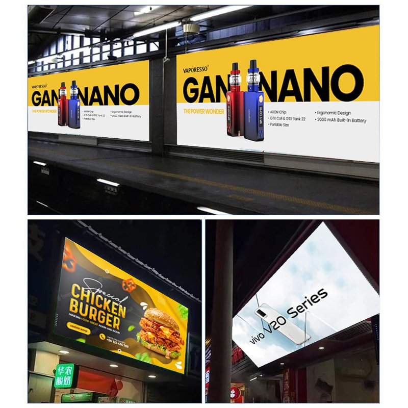 High Brightness Led Crystal Trade Frame Show Light Advertising Display Seg Portable outdoor light box billboards