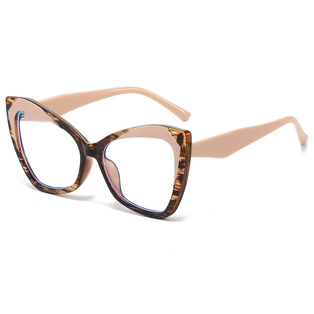 Fashion Luxury Cat-Eye Glasses Frame Female Metal Personality TR90 Optical Glasses Frame Photochromic Blue Light Glasses