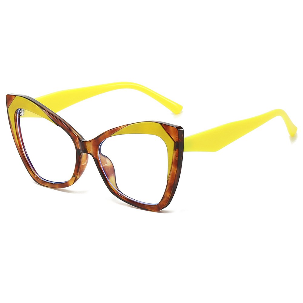Fashion Luxury Cat-Eye Glasses Frame Female Metal Personality TR90 Optical Glasses Frame Photochromic Blue Light Glasses