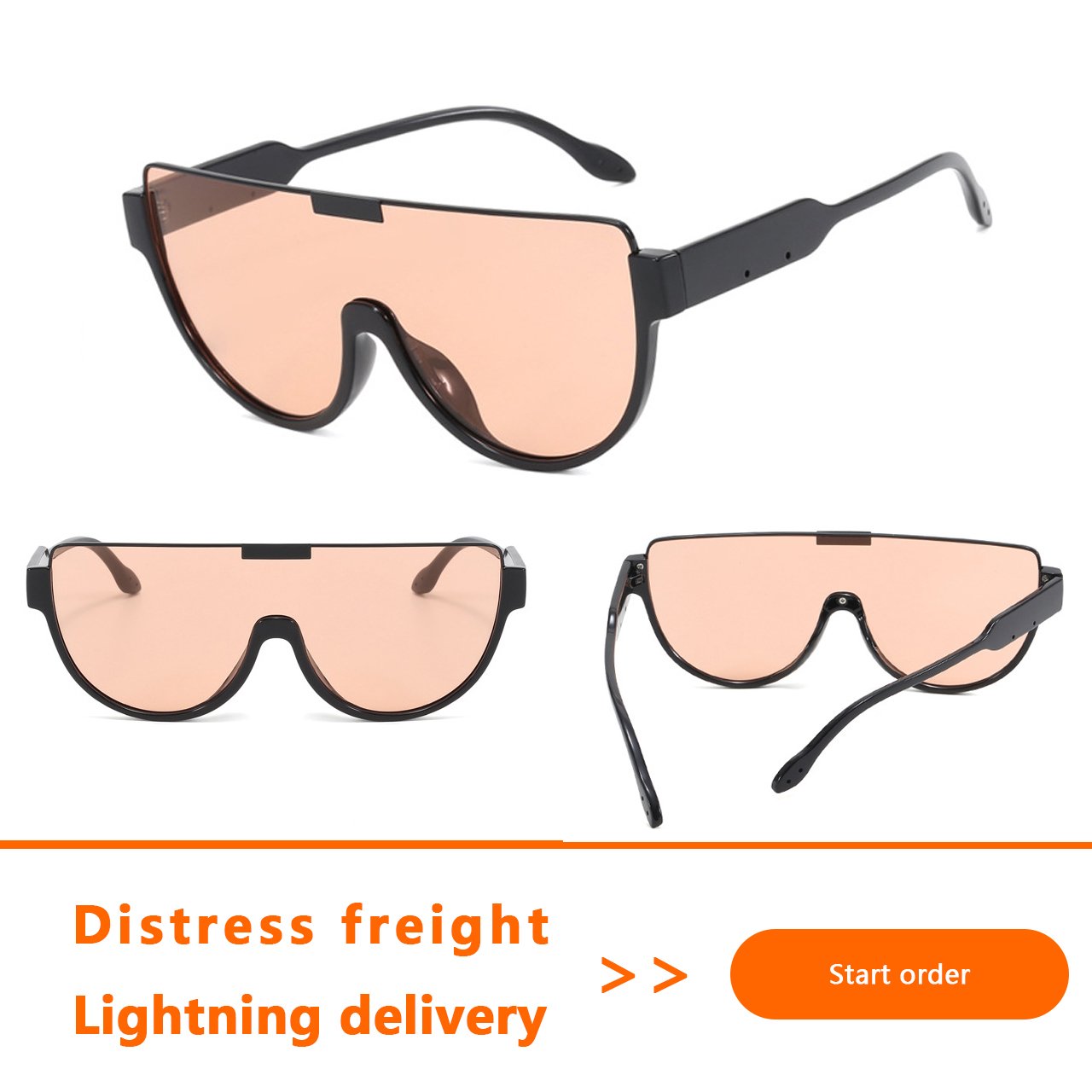New Fashionable Large Frame Integrated Sunglasses Colorful UV400 Shades Trendy Hot Selling Designer Party Men Women Sunglasses