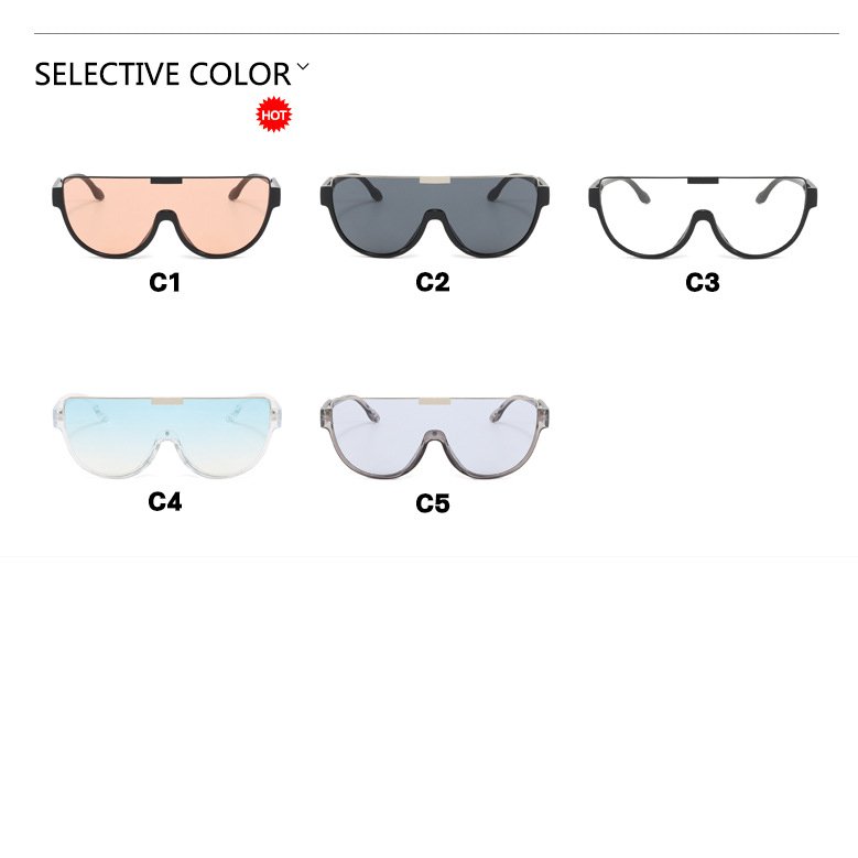 New Fashionable Large Frame Integrated Sunglasses Colorful UV400 Shades Trendy Hot Selling Designer Party Men Women Sunglasses