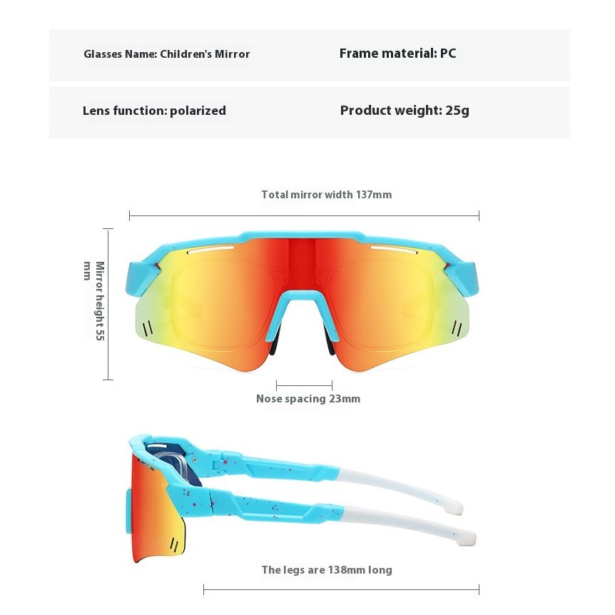 Wholesale PC Frame TAC Lens Designer Custom Children Outdoor Cycling Sun Glasses Compatible myopia Fashion Kids Sport Sunglasses
