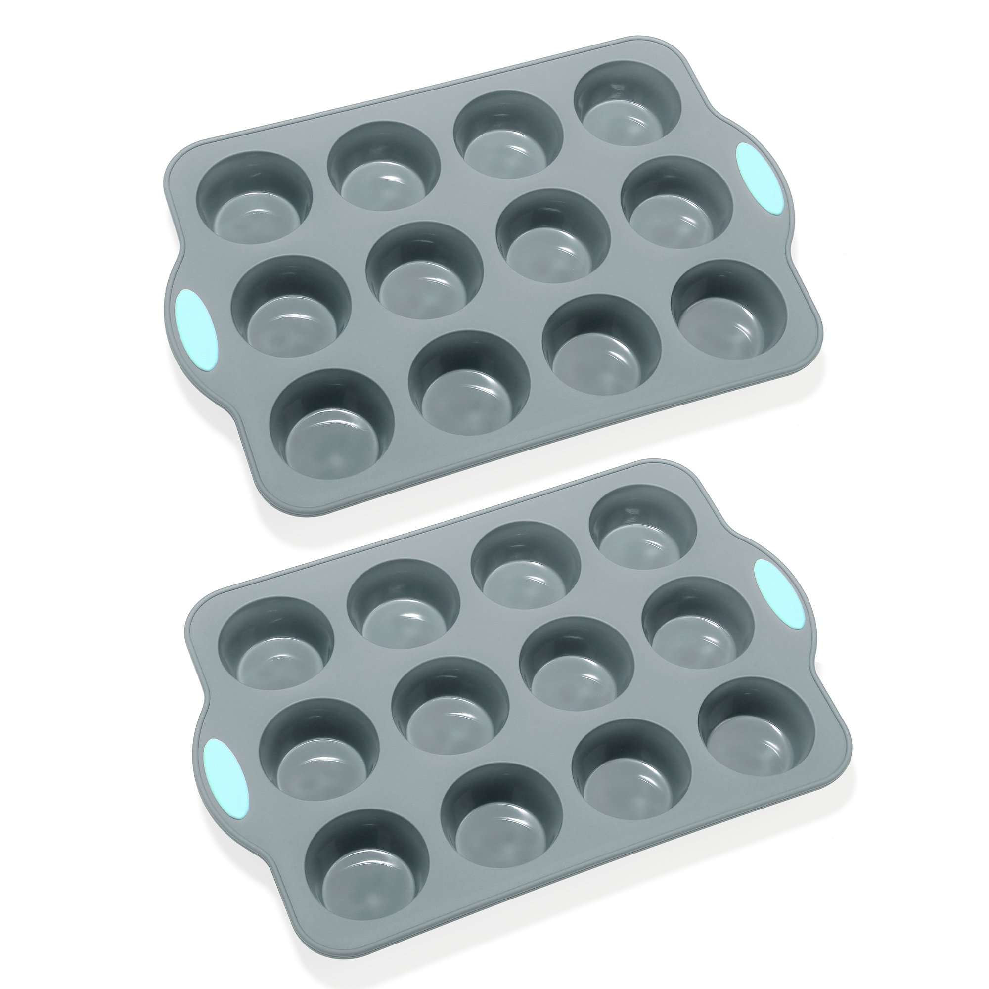 Bicolor 12-Cup Baking Pan Metal Framed Disposable Stainless steel Tools for Home Baking Easy to Use for Oven Packad in Box