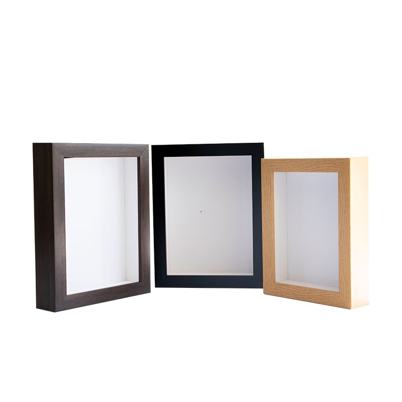 Wholesale 8x10 photo frame antique wood 3D deep square specimen MDF shadow frame shadow box frame wall hanging