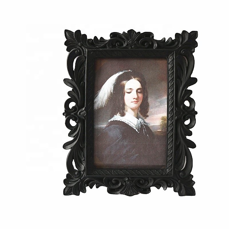 Hand-Crafted All Hail Pumpkin King Tombstone Photo Picture Frame Resin Skull Black Frame for Home Decor Christmas
