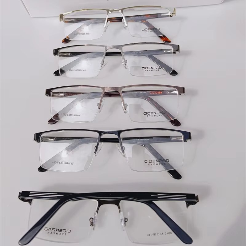 New high-grade super elastic metal square gold frameless optical frame myopic presbyopia men and women wholesale