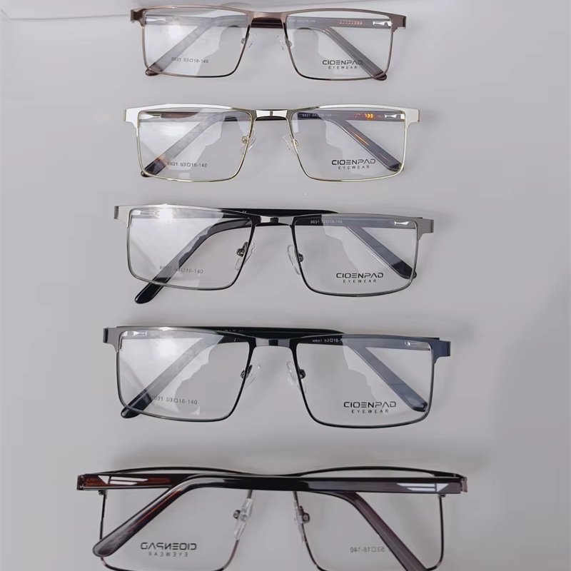 New high-grade super elastic metal square gold frameless optical frame myopic presbyopia men and women wholesale