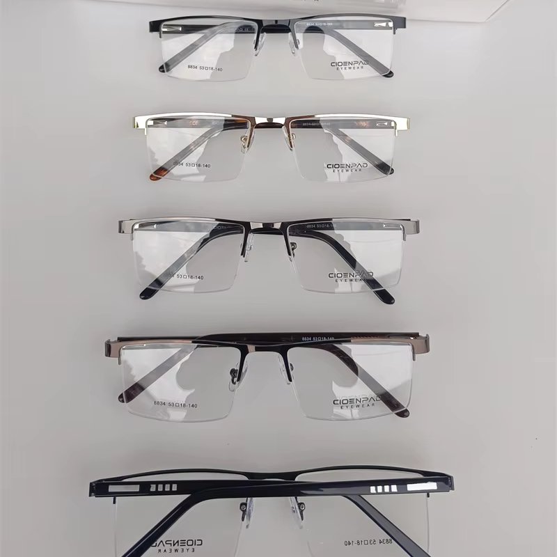New high-grade super elastic metal square gold frameless optical frame myopic presbyopia men and women wholesale