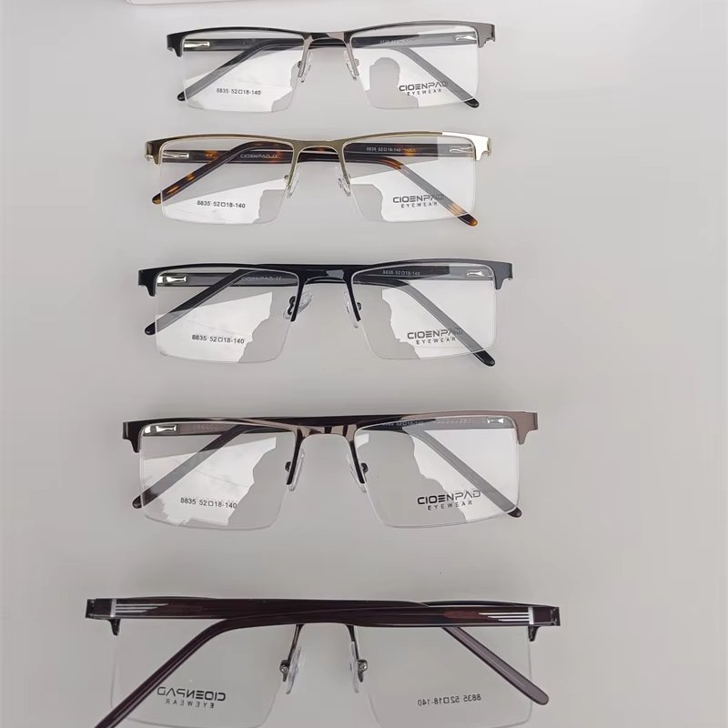 New high-grade super elastic metal square gold frameless optical frame myopic presbyopia men and women wholesale