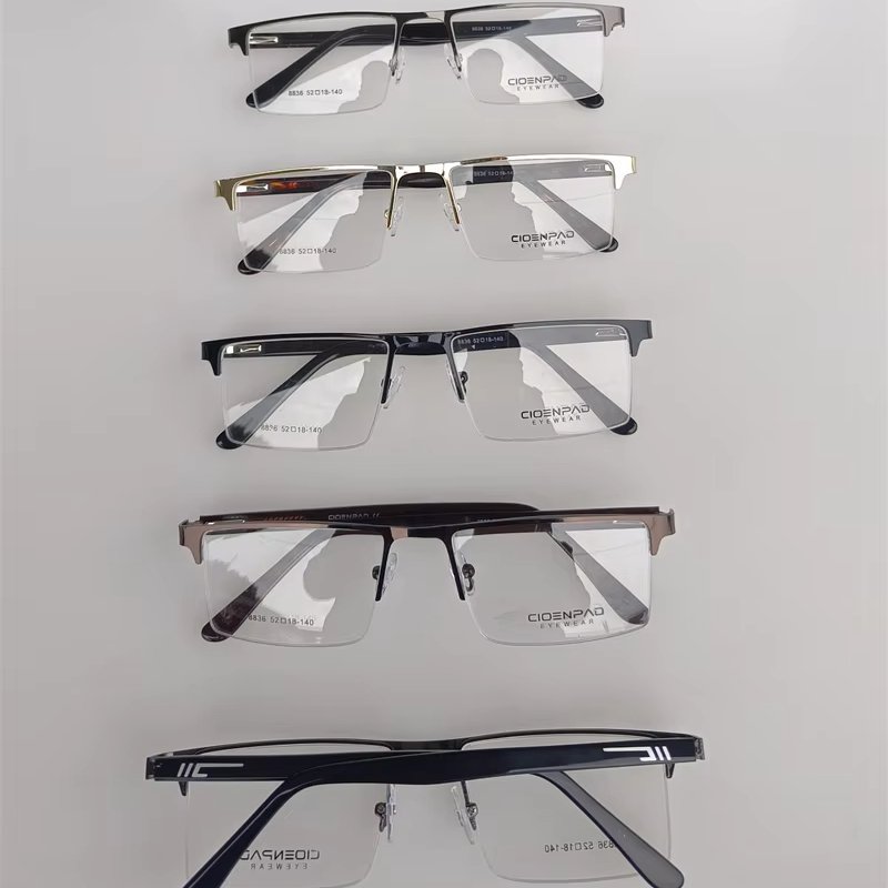 New high-grade super elastic metal square gold frameless optical frame myopic presbyopia men and women wholesale