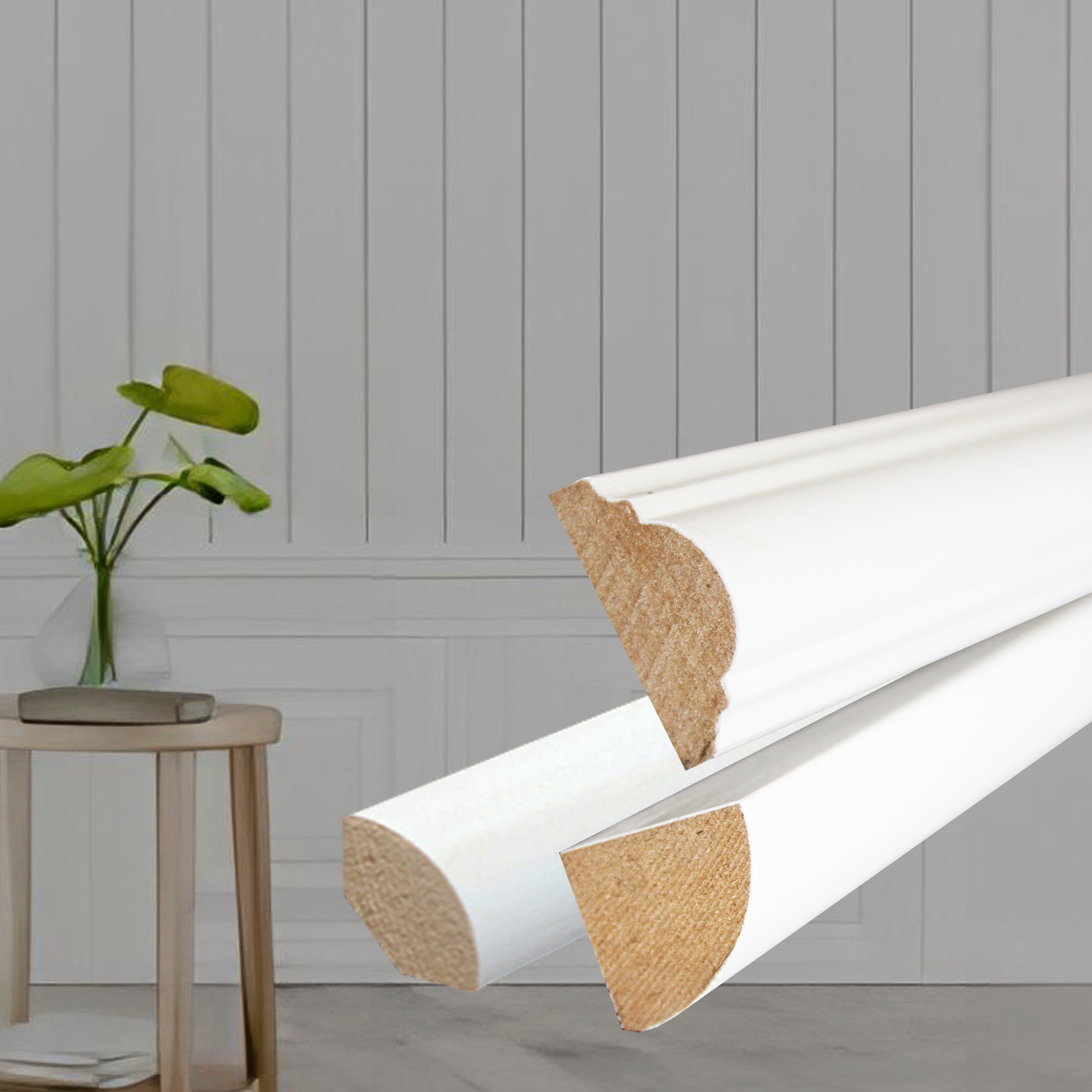 White Primed Finger Joint Wood Waterproof Baseboard Pine Baseboards Moulding Skirting Board