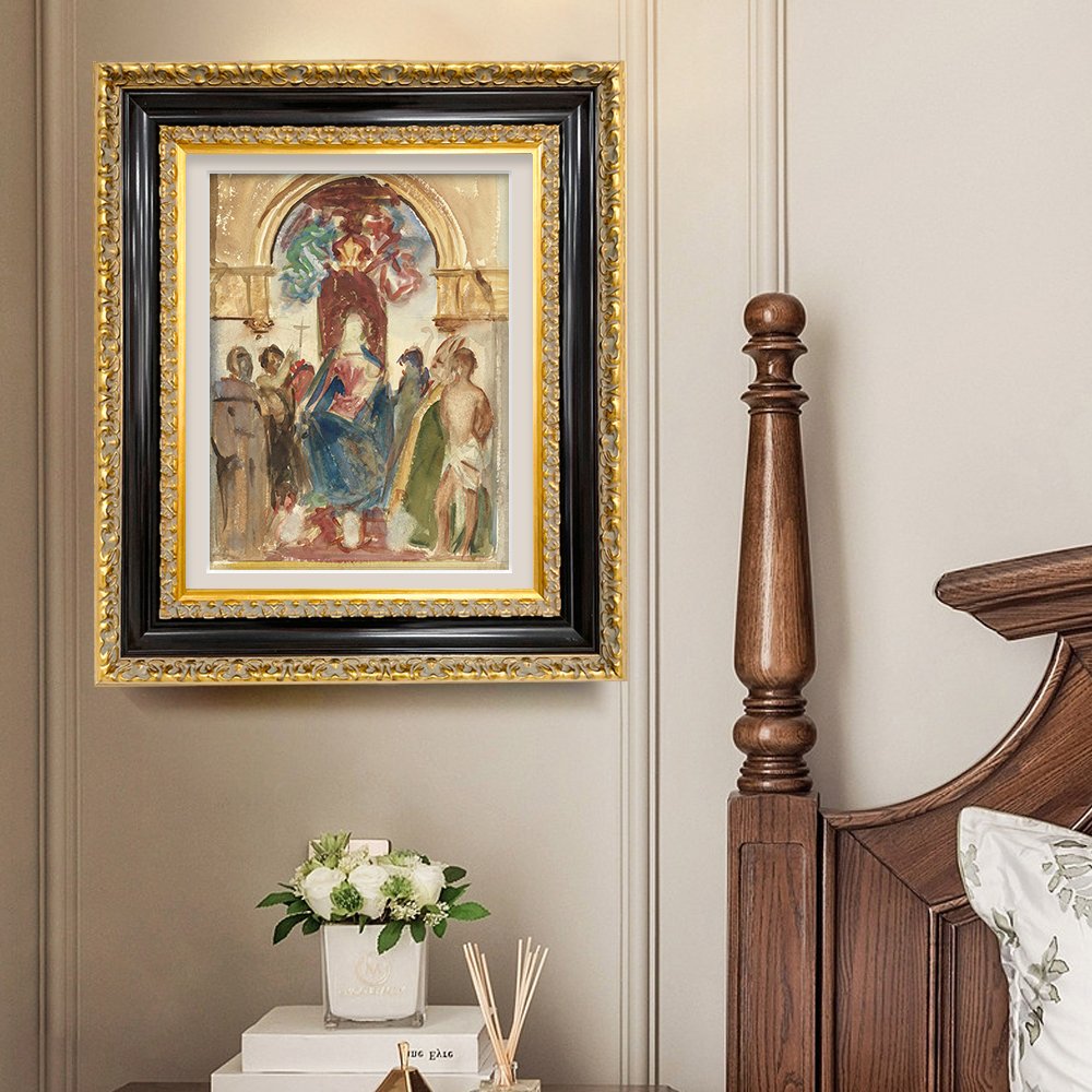 Opulent Exquisite Large 11cm Wide Solid Wood Oil Painting Frames Home Wall Hanging Decor Custom Gold Leaf Picture Frame Moulding