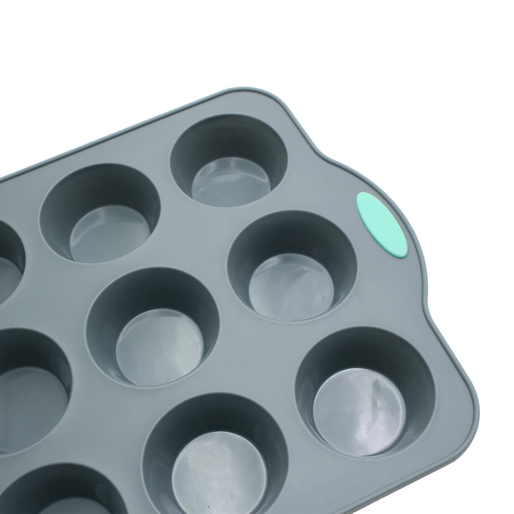 Bicolor 12-Cup Silicone Baking Pan Disposable Metal Framed Cake Tools for Home Baking Easy to Use Both round and Rectangular